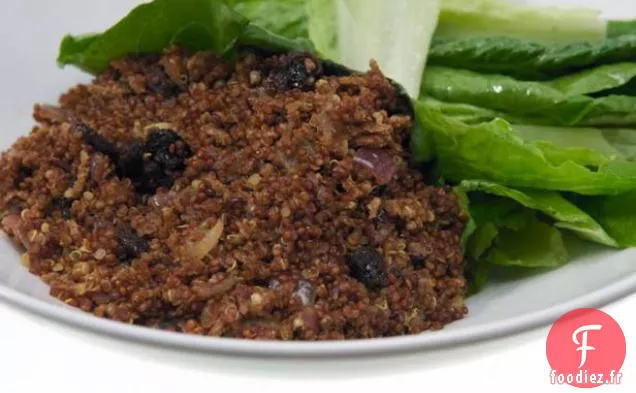 Quinoa - Pilaf au Son avec Raisins Secs et Salade Verte Simple