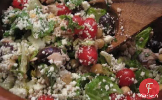 Salade de Poulet Grecque avec Vinaigrette aux Herbes au Citron