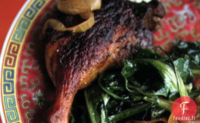 Cuisses De Canard Braisées Aux Feuilles De Moutarde Et Bok Choy