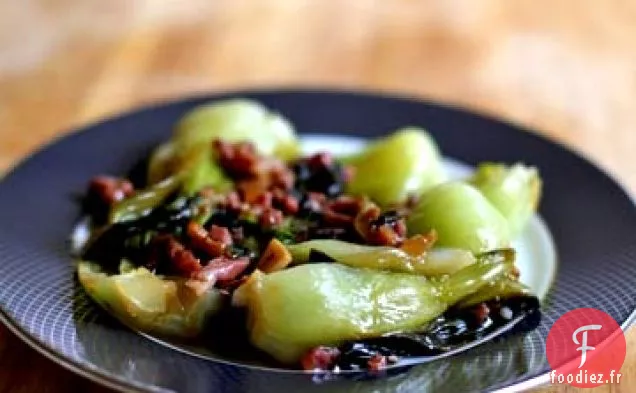 Baby Bok Choy au Sherry et au Prosciutto