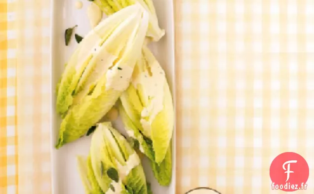 Romaine avec Vinaigrette Crémeuse à l'Ail