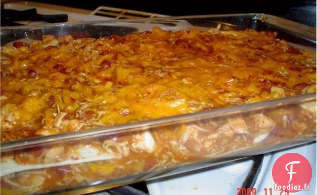 Casserole Facile D'Enchilada De Poulet Faible En Gras