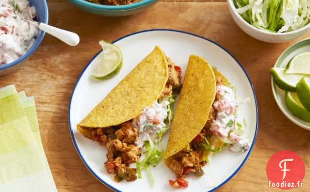 Tacos au Poulet Haché avec Salsa Crémeuse