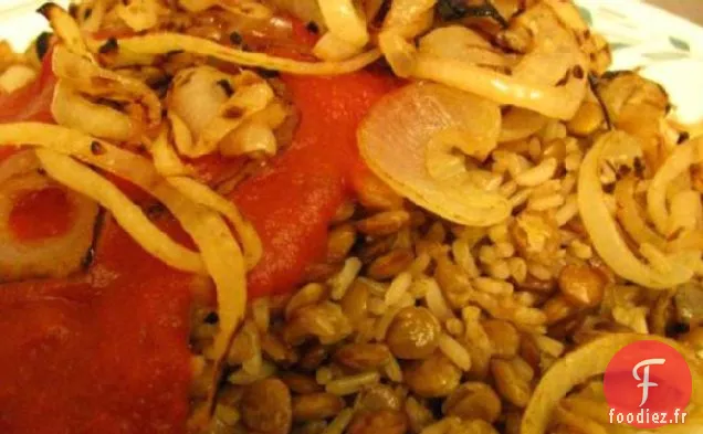 Kusherie (Riz Égyptien et Lentilles)