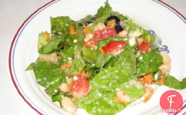 Salade Grecque Aux Haricots Blancs, Olives Kalamata et Feta
