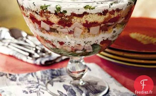 Salade de Pain de Maïs et de Dinde en couches