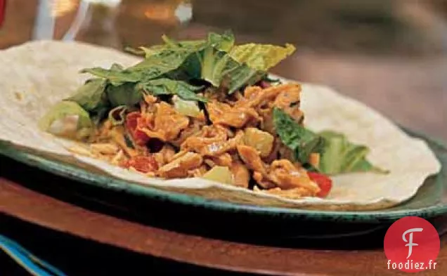 Poulet au Gingembre et aux Arachides - Enveloppements de salade