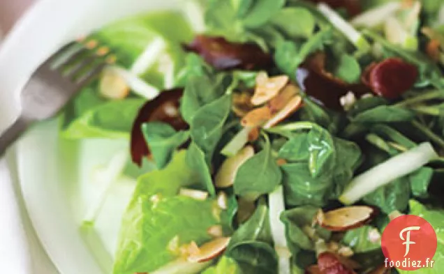 Salade Mâche et Pomme Verte à la Pancetta et aux Amandes