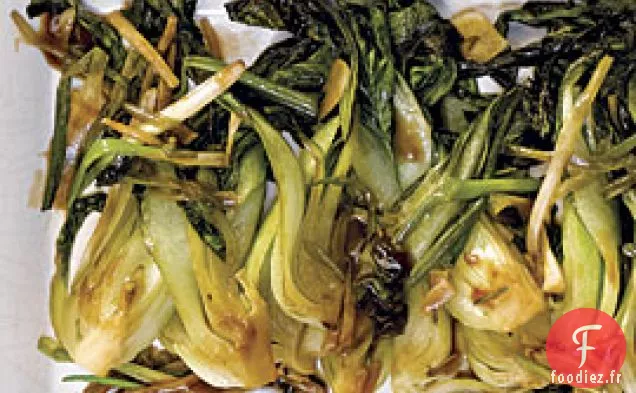 Bok Choy Sauté À L'Ail, Au Gingembre Et Aux Oignons Verts