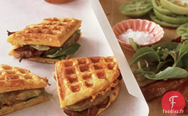 Gaufre à la Semoule de Maïs au Cheddar BLT