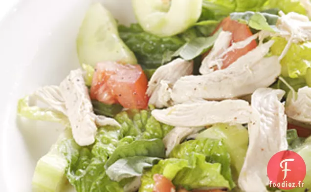 Salade de Poulet Poché aux Légumes Hachés