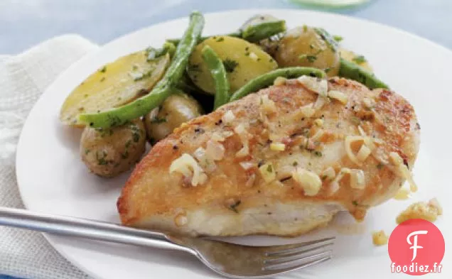 Poitrines de Poulet Poêlées avec Salade de Pommes de Terre Françaises