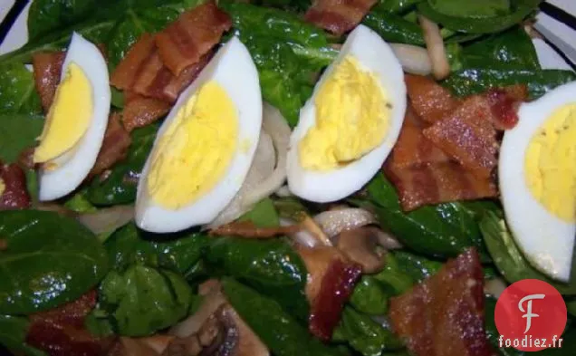 Salade D'Épinards Avec Vinaigrette Au Bacon Tiède