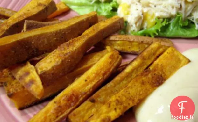 Quartiers de Kumara (Patate Douce) Avec Yogourt À la Moutarde et au Citron Vert